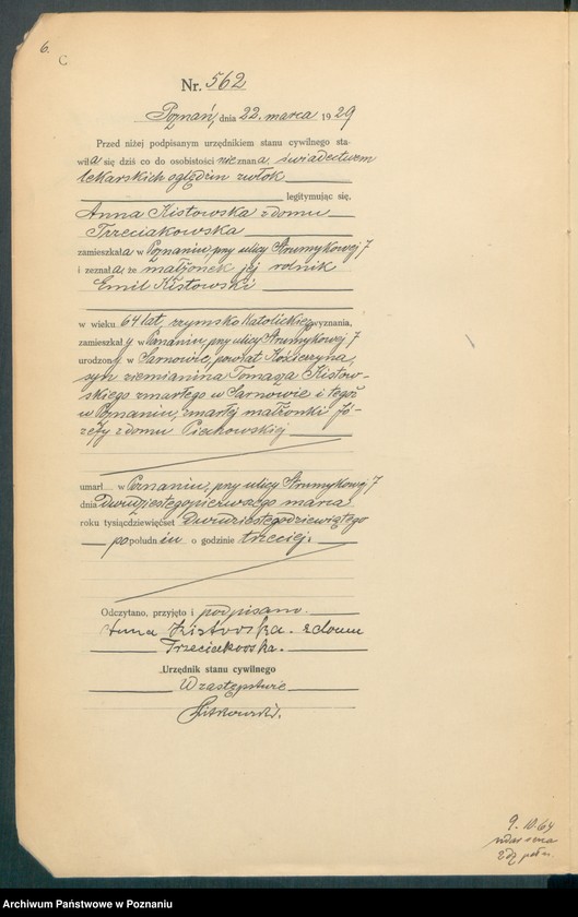 Obraz 8 z jednostki "Księga miejscowa zgonów tom II [Rejestr główny zgonów]"
