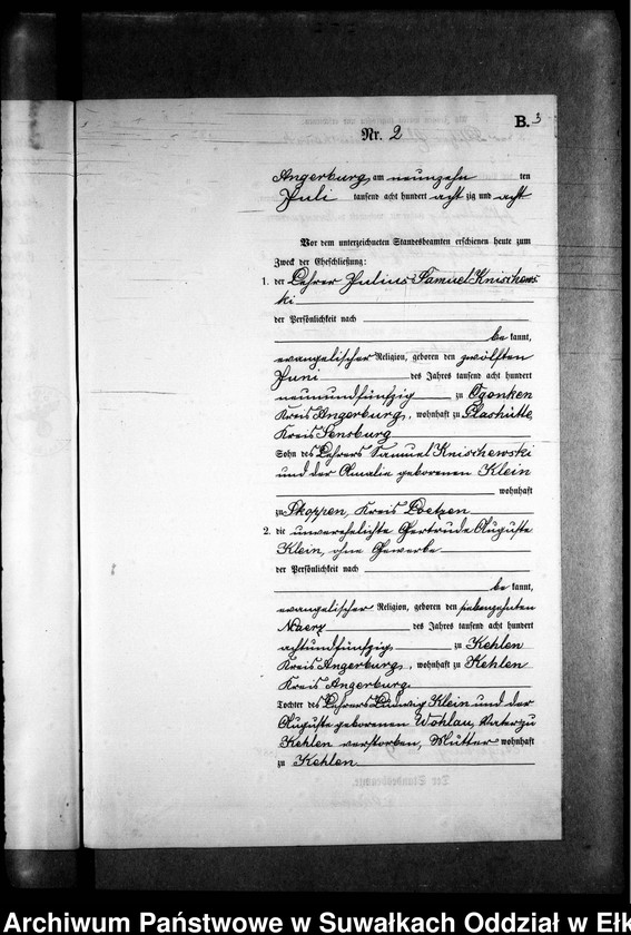 image.from.unit.number "Heiraths-Neben-Register des Preussischen Standes-Amtes Kehlen Kreis Angerburg"