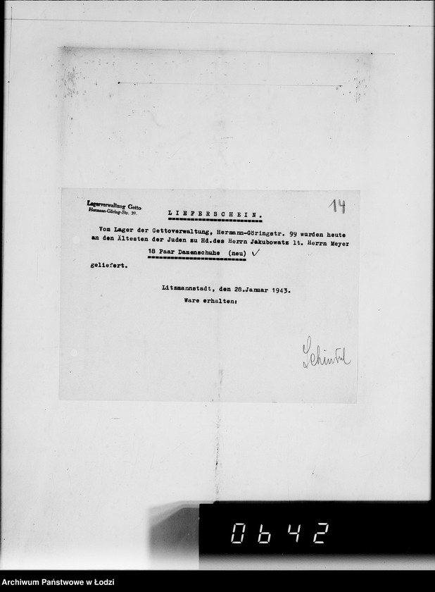 Obraz 18 z jednostki "Beschlagnahme Ausgangsbelege"