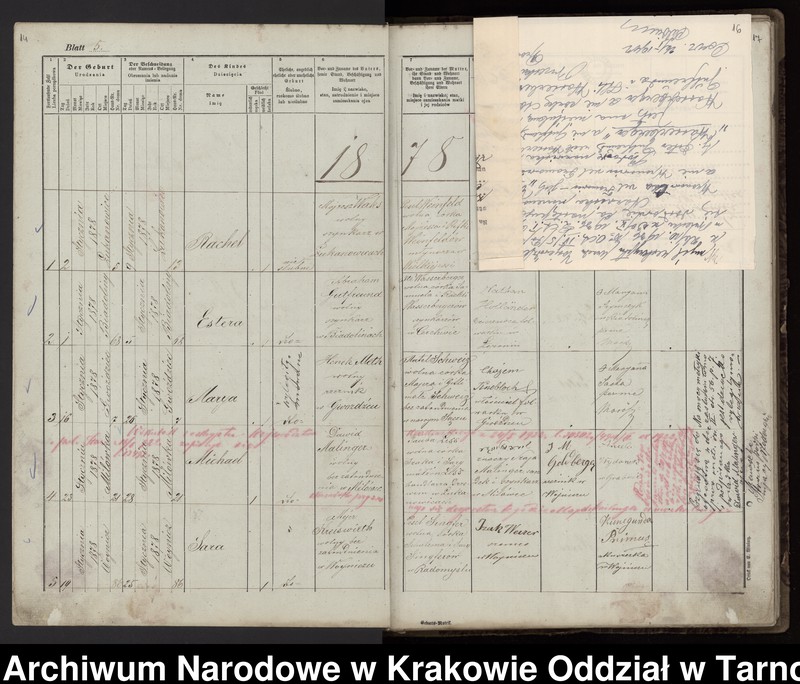 Obraz z zespołu "Akta stanu cywilnego Izraelickiego Okręgu Metrykalnego w Wojniczu"