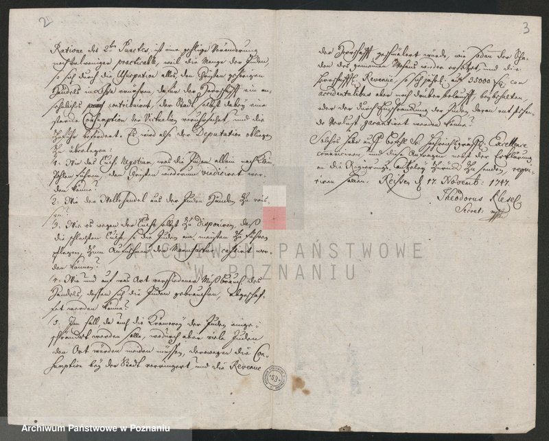 Obraz 4 z jednostki "Uwagi poczynione przez T. Klesela, sekretarza dóbr Sułkowskiego, w sprawie sytuacji kupców w Lesznie przestawionej przez ich deputację; język niemiecki"