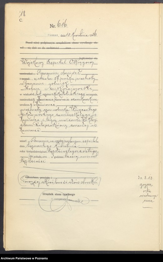 Obraz 20 z jednostki "Księga miejscowa zgonów tom II [Rejestr główny zgonów]"