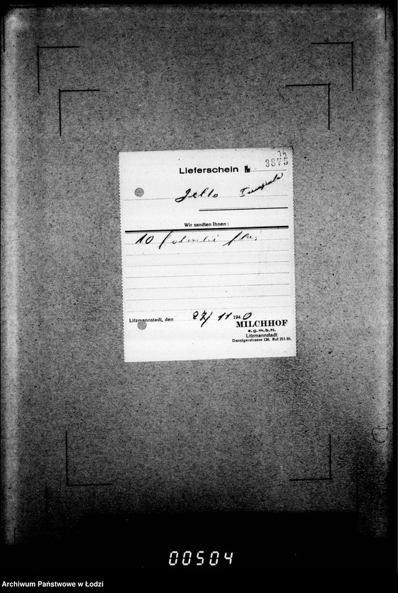 Obraz 18 z jednostki "Quittungen- Lieferscheine Desinfektionsanstalt"