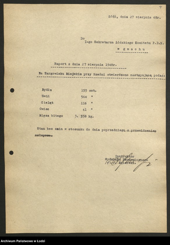 Obraz 8 z jednostki "Dzienne raporty podaży mięsa"