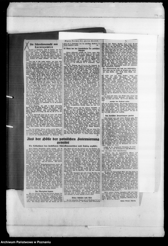 image.from.unit.number "Zweigstelle Litzmannstadt (Łódź). Zeitungsansschnitte, Berichte über Verschleppungen und Todesanzeigen"