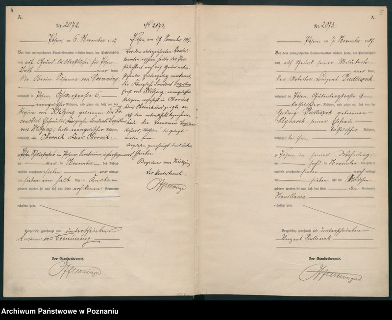 Obraz 5 z jednostki "Księga miejscowa urodzeń tom V [Rejestr główny urodzeń]"