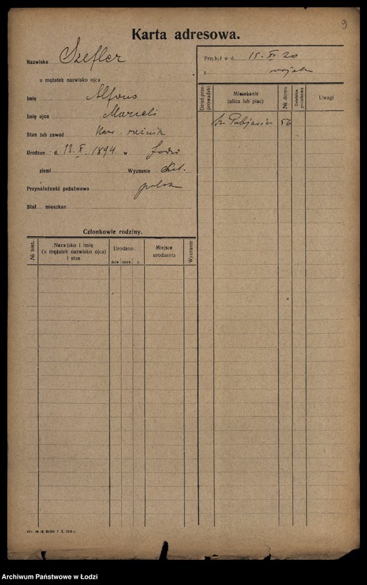 Obraz 11 z jednostki "[Spis ludności Łodzi] Szeferkiewicz-Szemraj"