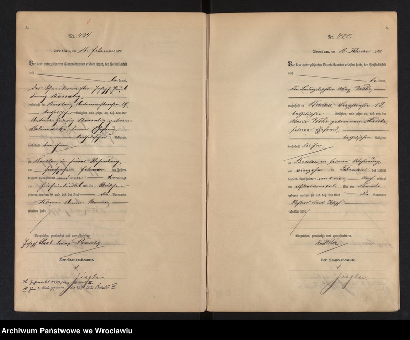 image.from.unit.number "Geburts-Haupt-Register Breslau I 1904 Band 2"