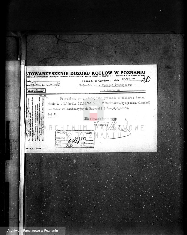 Obraz 14 z jednostki "Zakład Wulkanizacyjny Butowskiego i Ska w Bydgoszczy - nr woj. kotła 5957"