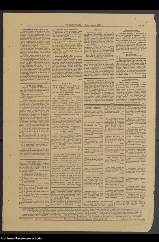 Obraz 19 z jednostki "Maurycy Żarski, Jakub Żarski, Samson Schor- wyrób i sprzedaż materaców włókienniczych w Pabianicach"