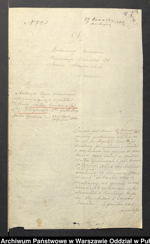 image.from.unit.number "O urządzaniu chłopów wsi Wólka Grochowska i Malaszek wchodzących w skład własności poduchowej Leszczydół, gm. Długosiodło"