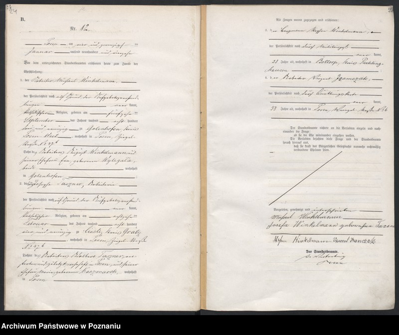 Obraz 14 z jednostki "Księga miejscowa małżeństw tom I [Rejestr główny małżeństw]"