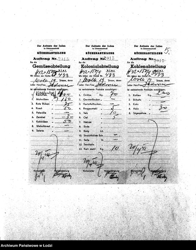 Obraz 8 z jednostki "[Kuchnia nr 433, ul. Wolborska 19. Działalność kuchni]"