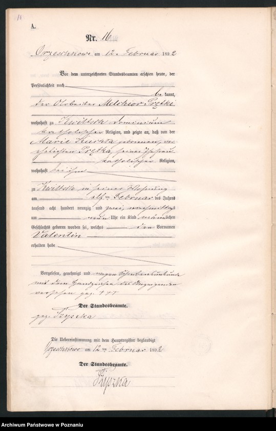 Obraz 19 z jednostki "Księga urodzeń"