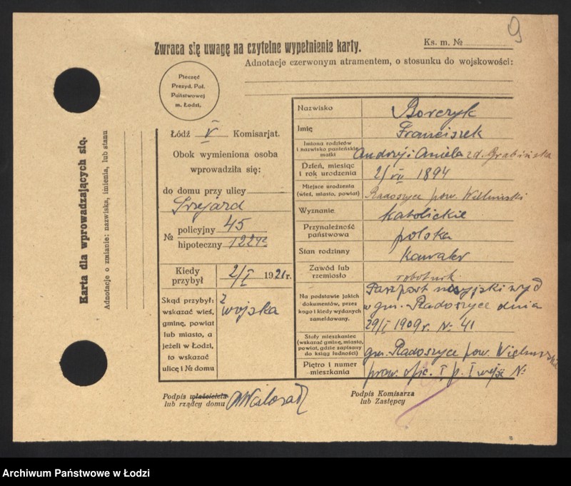 Obraz 11 z jednostki "[Spis ludności Łodzi] Borczuch - Borkowski"