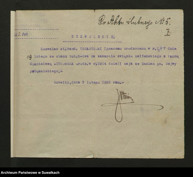 image.from.unit.number "Dokumenty zaślubionych Smolańskiej parafii za 1925 rok"