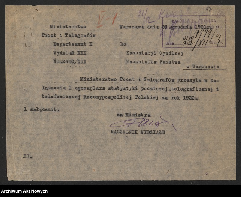 image.from.unit.number "Działalność Prezydium Rady Ministrów, Ministerstw : Poczt i Telegrafów, Kolei Żelaznych, Zdrowia, Spraw Wewnętrznych. Korespondencja z sejmem RP w sprawie lokomocji, w urzędach państwowych i armii"