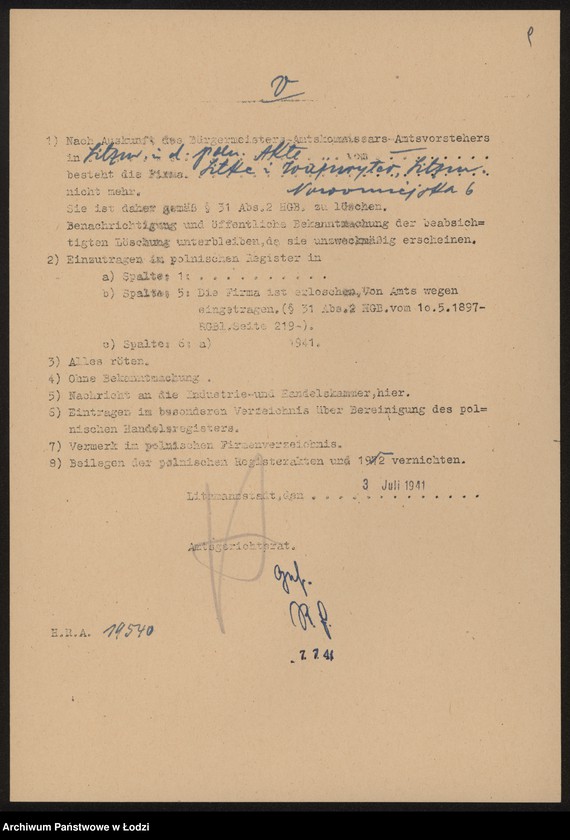 Obraz 11 z jednostki "Sara Wajnryter i Uszer Litke- sprzedaż towarów manufakturowych"