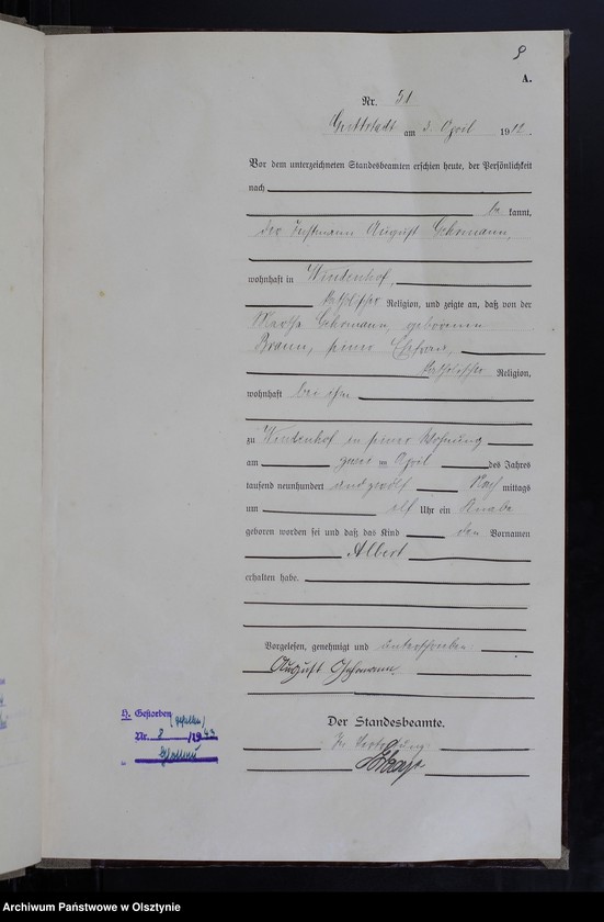 image.from.unit.number "Geburts-Neben-Register Nr 43-151"