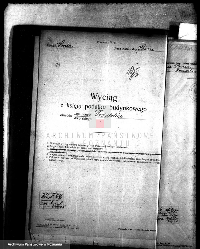 Obraz 15 z jednostki "Szkoła katolicka w Podstolicach /przyjęcie nieruchomości szkolnych na własność obszaru dworskiego/"