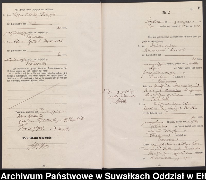 image.from.unit.number "Heiraths-Haupt-Register des Königlich Preussischen Standes-Amtes Schaden Kreis Sensburg"