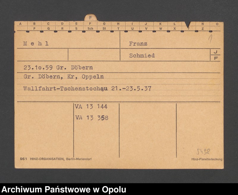 Obraz 3 z jednostki "[Mehl Franz, ur. 23.10.1859 Gross Döbern]"