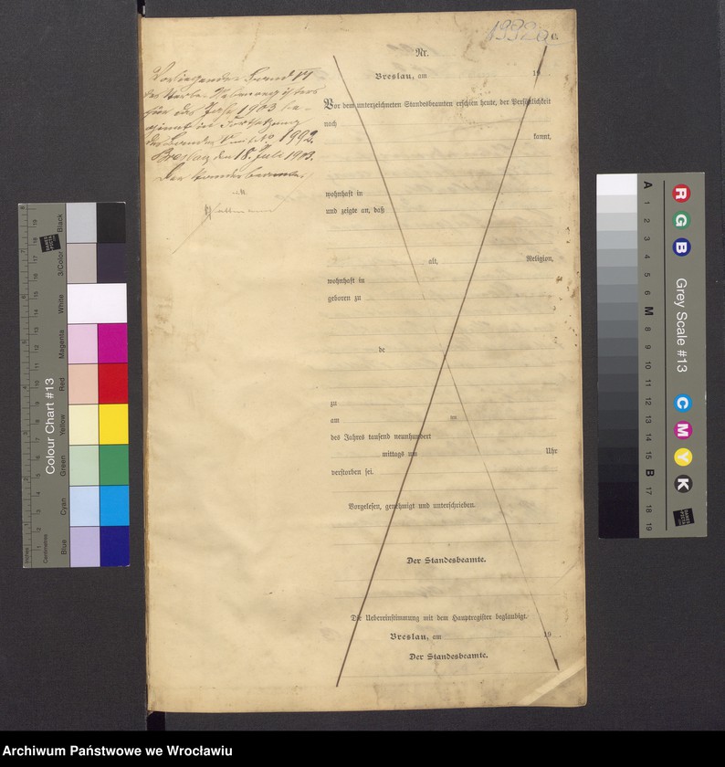 image.from.unit.number "Sterbe Neben Register Standesamt Breslau III 1903 Band 6"