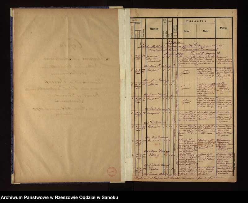 image.from.unit.number "Księga urodzeń, małżeństw i zgonów dla miejscowosci Sanok, Dąbrówka Ruska"