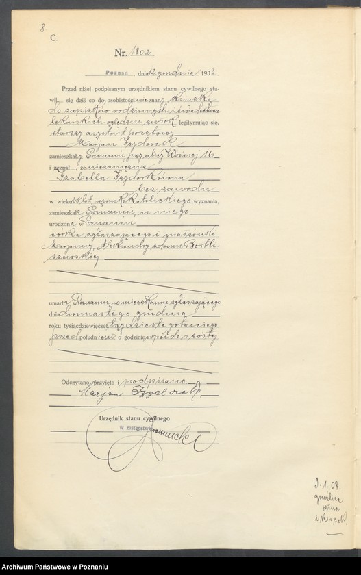 Obraz 10 z jednostki "Księga miejscowa zgonów tom IV [Rejestr główny zgonów]"