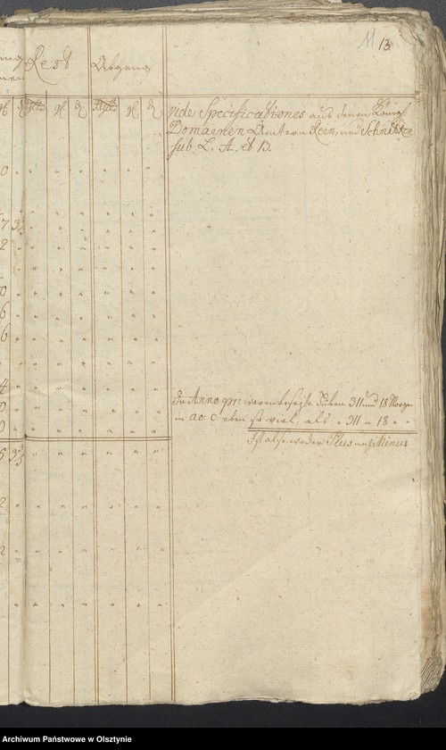 image.from.unit.number "Jahres Kirchen Rechnung der Reinschen Kirche aller Einnahme und Ausgabe"