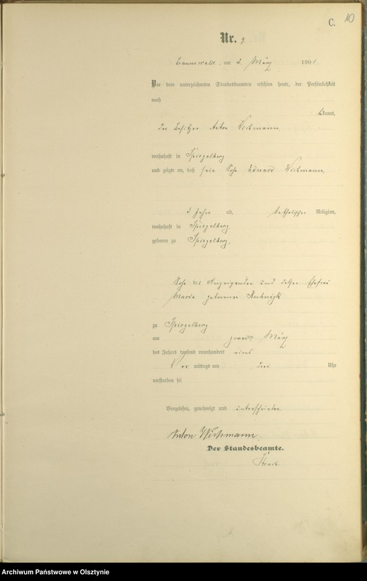 image.from.unit.number "Sterbe-Haupt-Register Nr 1 - 51"