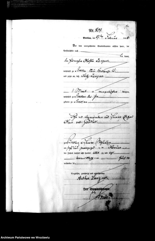 image.from.unit.number "Sterbe-Haupt-Register Breslau I 1888 Band 3"