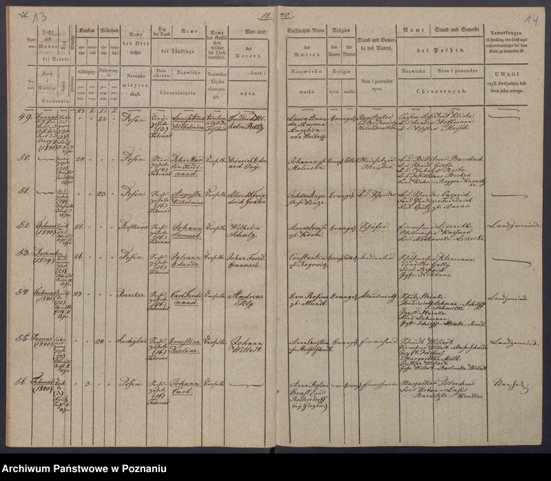 Obraz 10 z jednostki "[Akta urodzeń i chrztów, zgonów i pogrzebów, zapowiedzi i ślubów]"