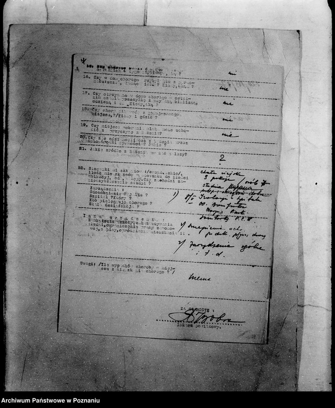 Obraz 11 z jednostki "/Wynik dochodzeń w sprawie zachorzenia na dur brzuszny/"