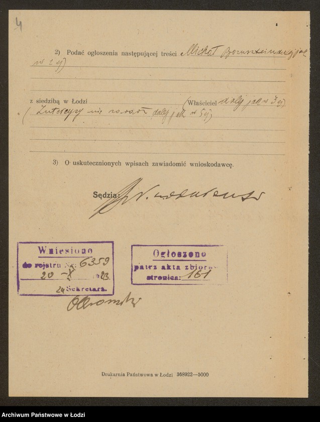 Obraz 6 z jednostki "M.Bernsztein- sprzedaż manufaktury, firanek i koronek"