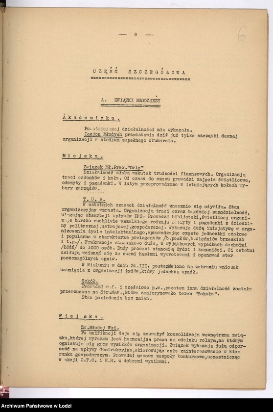 Obraz 9 z jednostki "[Półroczne sprawozdania wojewody z życia polskich organizacji związkowych i stowarzyszeń]"