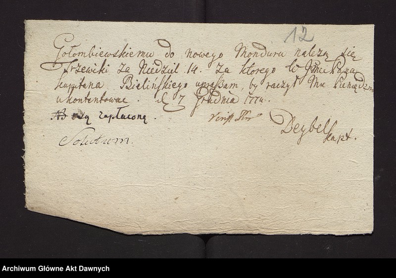 image.from.unit.number "Zbiór pism rozmaitych Wydziału Wojskowego tyczących, w. XVI - XVIII"