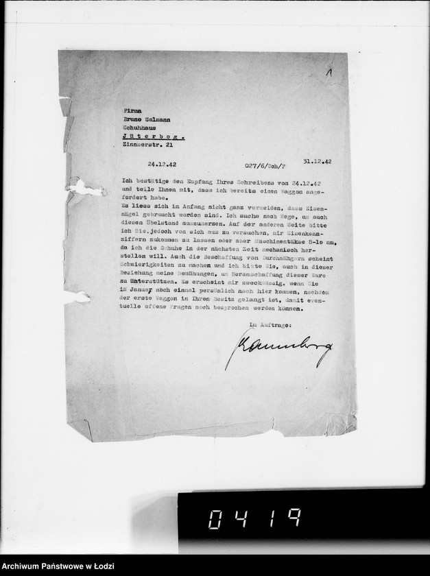 Obraz 5 z jednostki "Ausgehende Tagescopien I 101"