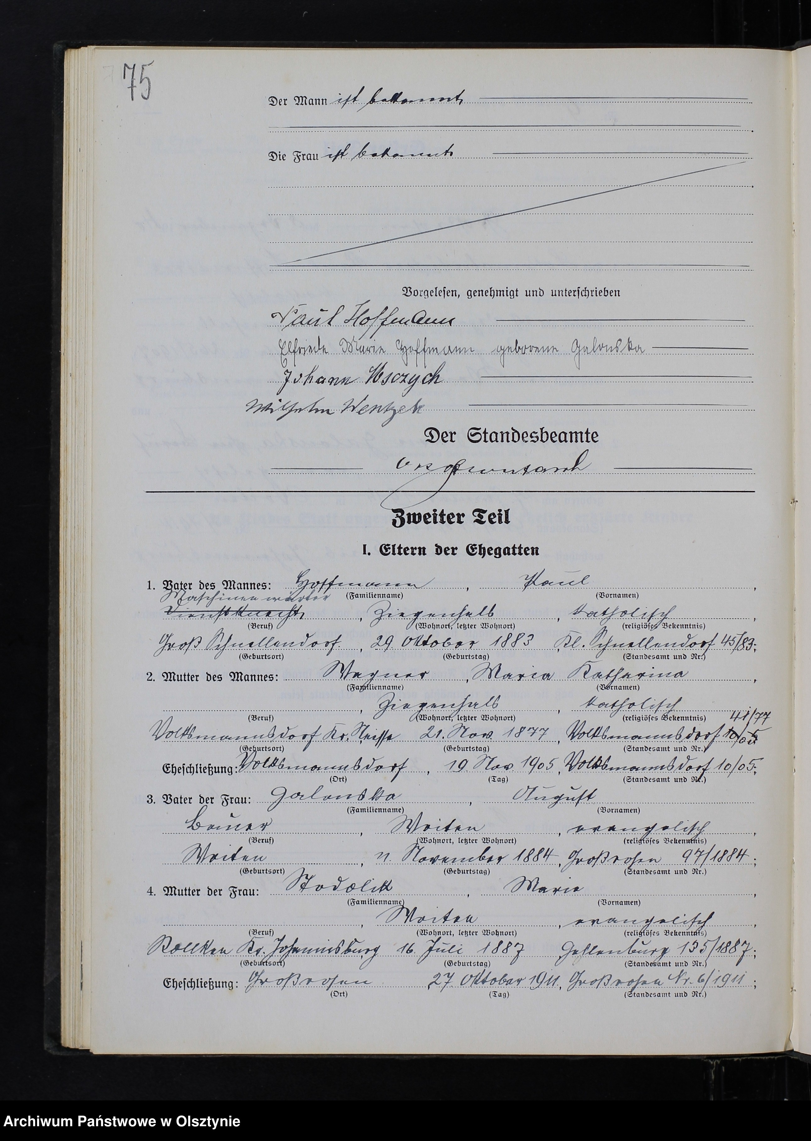 Skan z jednostki: Familienbuch Nr 5 - 13,1 - 7 i 1 - 10