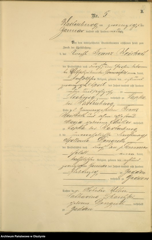 image.from.unit.number "Heiraths-Haupt-Register Nr 1 - 45"