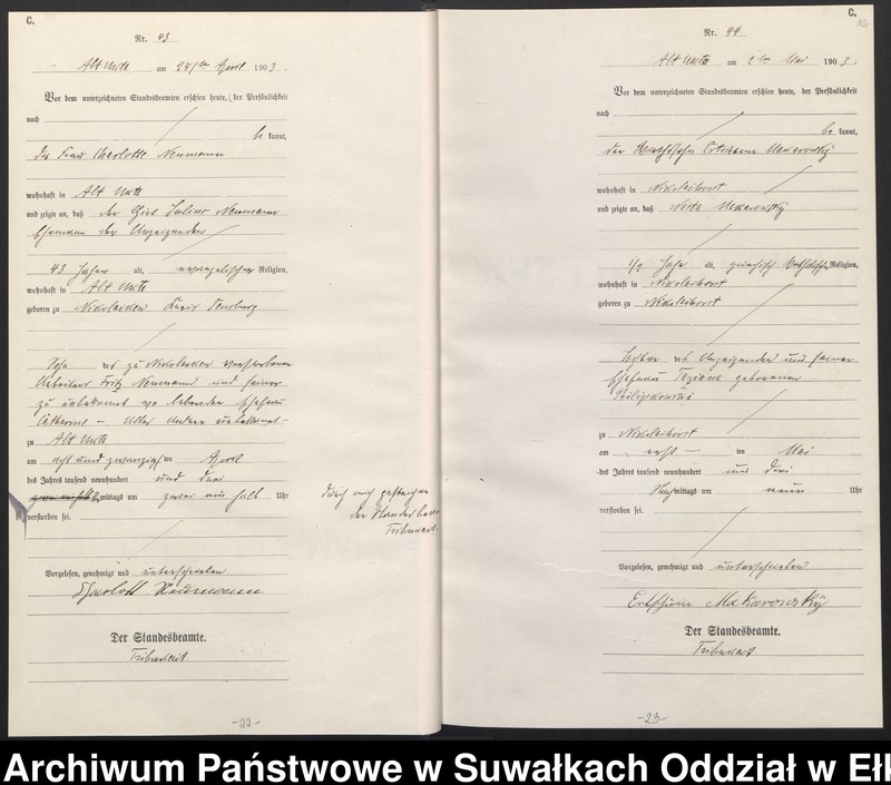 image.from.unit.number "[Sterbe-Haupt-Register des Königlichen Preussischen Standes-Amtes Ukta Kreis Sensburg]"