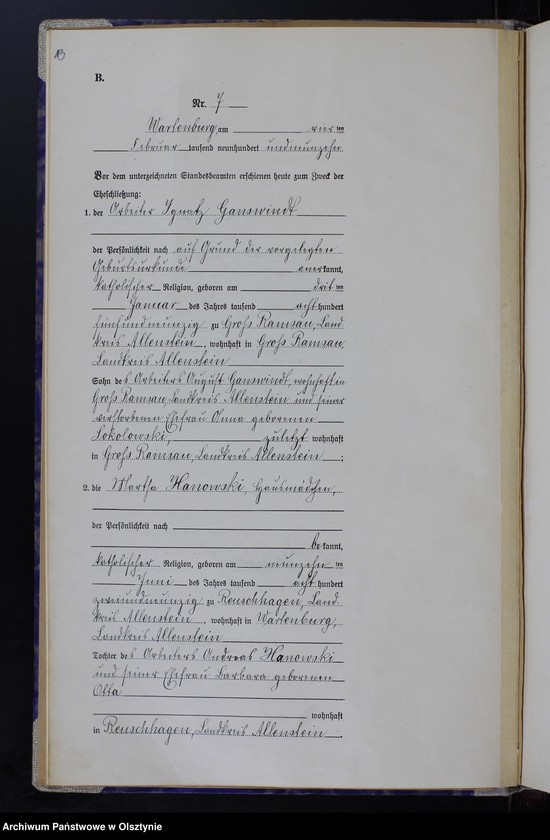 image.from.unit.number "Heirats-Haupt-Register Nr 1 - 100"