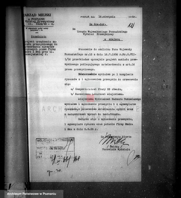 image.from.unit.number "Projekt urządzenia wytwórni sprzętów biurowych w Poznaniu ul. Wenecjańska 6 Skóra i Spółka"