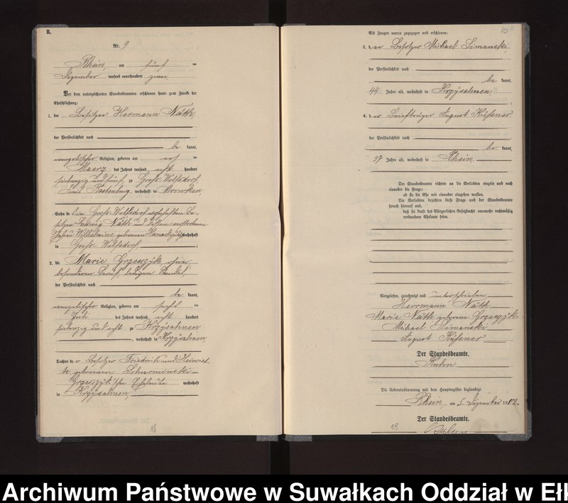 image.from.unit.number "Heiraths-Neben-Register des Königlichen Preussischen Standes-Amtes Gneist Kreis Loetzen"