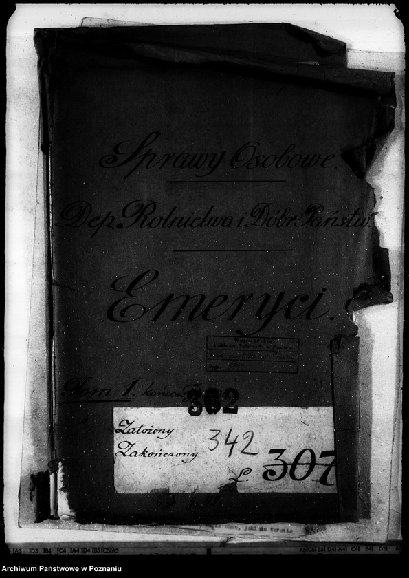Obraz 4 z jednostki "Sprawy osobowe Departamenu Rolnictwa i Dóbr Państwowych emeryci"