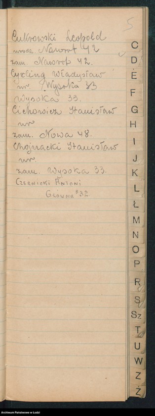 Obraz 7 z jednostki "[Skorowidz alfabetyczny milicjantów VIII-go Komisariatu Milicji Obywatelskiej]"