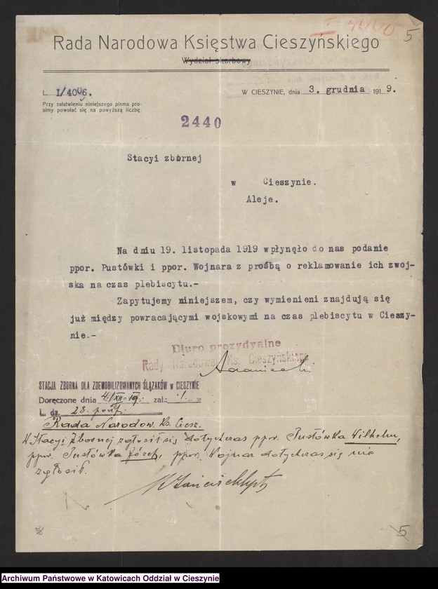 image.from.unit.number "[Korespondencja Rady Narodowej Księstwa Cieszyńskiego]"