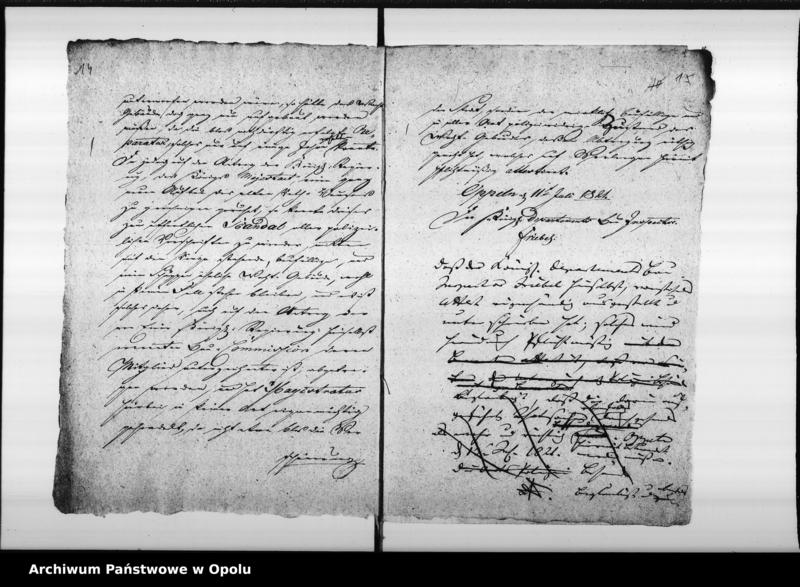 Obraz 13 z jednostki "Acta die bei der Stadt Oppeln dem Staate gehörenden [Garnisongebäude] so wie die Verwei[...] und die Miethe für die Hauptwacht Vol. I de anno 1821"