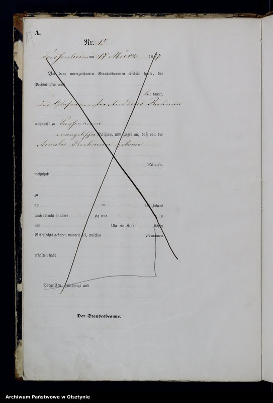 Obraz 19 z jednostki "Geburts-Haupt-Register Nr 1 - 78"