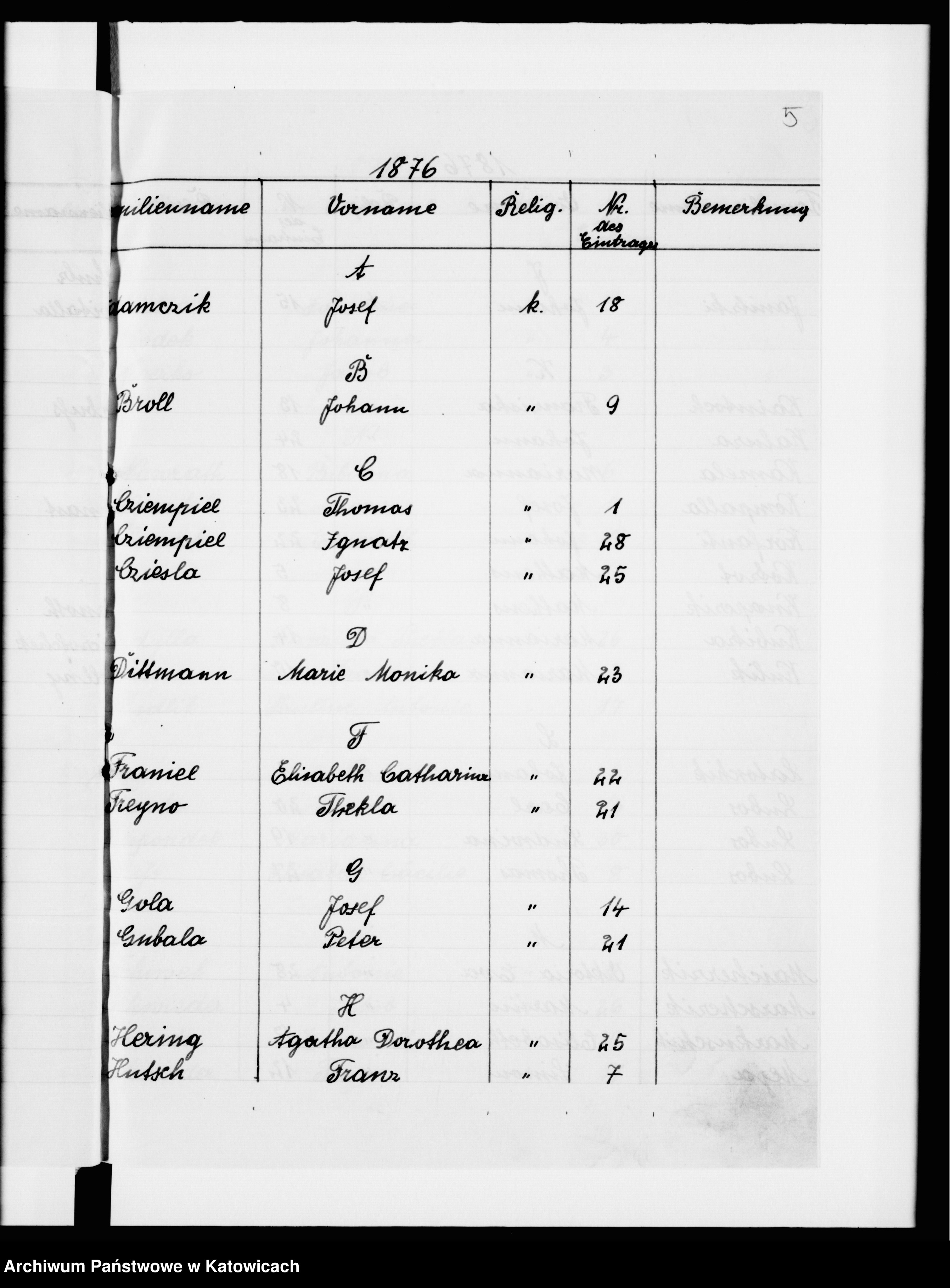 Skan z jednostki: Skorowidz do ksiąg małżeństw